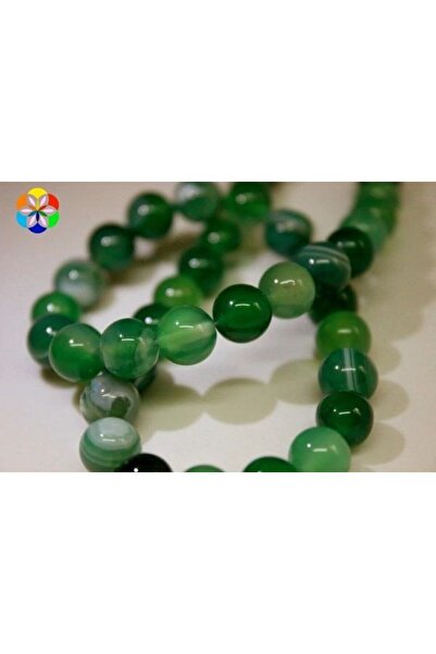 Yasamtohumu Brățară de 8 mm cu jumătate de șuviță de piatră de agat - are o l...