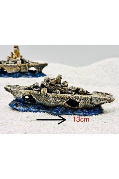 canlipetshop Akvaryum Dekor Savaş Gemisi Mini 14 x 5 Cm