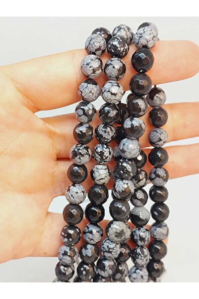 Yasamtohumu Obsidijan Sa kamenčićima Veličina narukvice Pahuljica - Fasetiran...