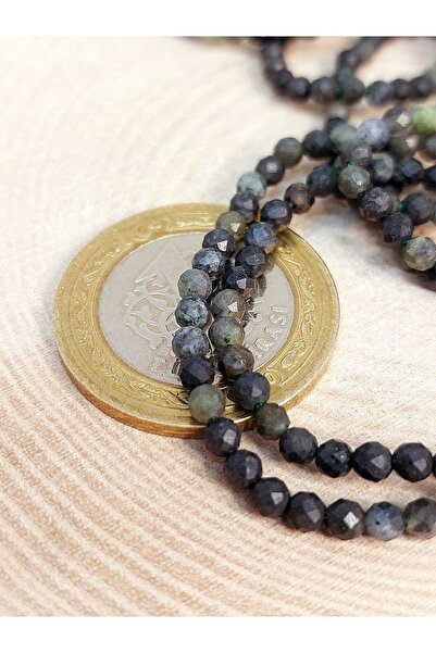 Yasamtohumu Narukvica sa polovinom lanca, serpentin - kamen 3 mm (dužina 17 cm)