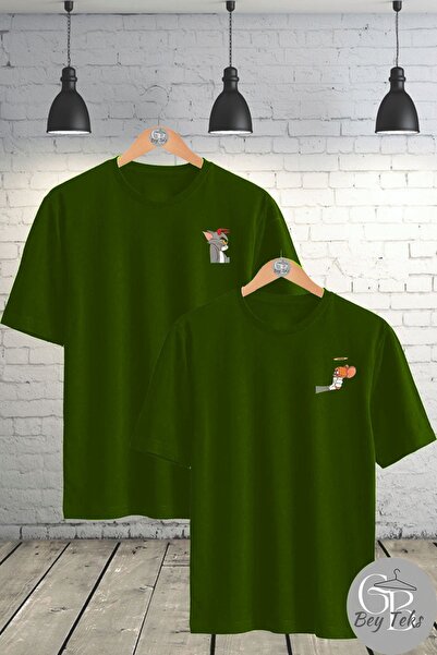 MEİLİFENG Combinație de îndrăgostiți - pachet de 2 tricouri oversize unisex p...
