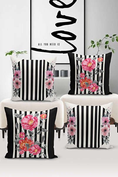 Filamente Набір чохлів для подушок з 4-х частин з двостороннім цифровим друком Високоякісний мікро-візерунок, що миється