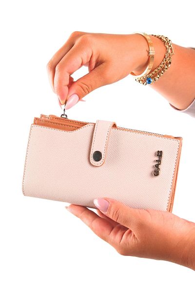 GALB LEATHER Large Size Lakoste Leather Zippered Coin Compartment 20 Card Capacity Women's Wallet LK-1001