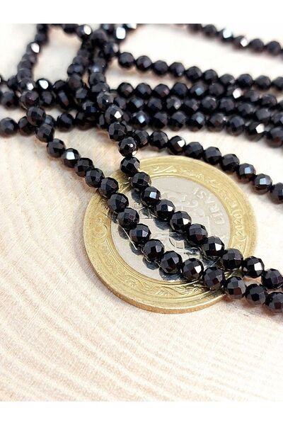 Yasamtohumu سوار من أحجار التورمالين - نصف سلسلة 3 مم، طول 17 سم