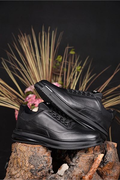MARCOMEN Men's 4 Seasons 100% Genuine Leather Black Men's Shoes - Elegance and Comfort with Innovative Style