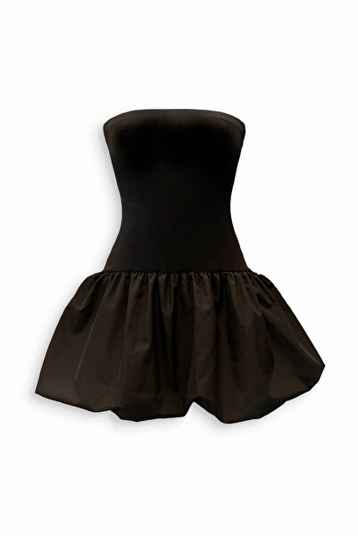 MART&MARCH Phoebe Balon Etekli Siyah Mini Elbise