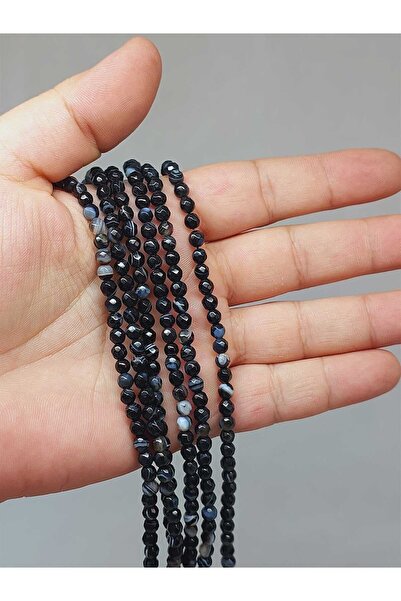 Yasamtohumu 4mm fasetirana narukvica od kroj dela - ahat kamen (dužina 18cm)