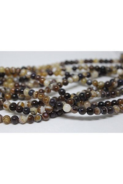 Yasamtohumu Bileklik Boy Akik Taşı Yarım Dizi 6mm (17306) (18CM UZUNLUĞUNDADIR)