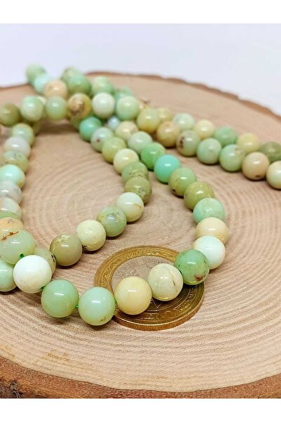 Yasamtohumu Zeleni opal Sa kamenčićima narukvica - 8mm polovica niti (18cm du...