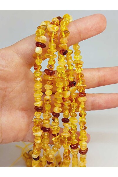 Yasamtohumu سوار كهرماني غير متبلور بطول أجزاء غير شكلية - نصف سلسلة (49220) ...