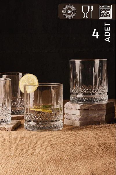 HOMENIVA Elysia Set of 4 Glass Glasses 370 ml