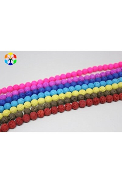 Yasamtohumu Ružičasti marker Lava Sa kamenčićima narukvica - pola niti 8mm, d...