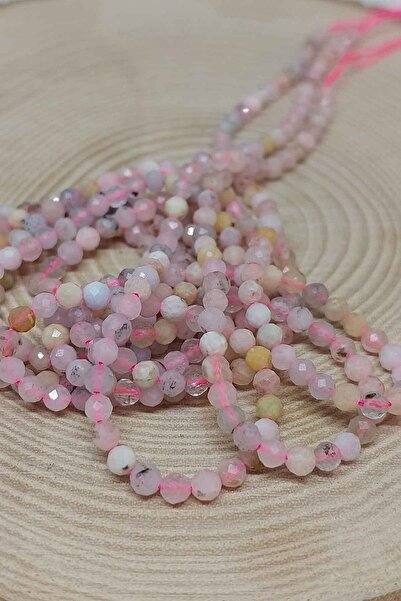 Yasamtohumu Narukvica od ružičastog opala Sa kamenčićima - pola niti, 3mm (du...