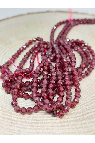 Yasamtohumu طول سوار العقيق - حجر العقيق، نصف سلسلة 3 مم، الطول 17 سم