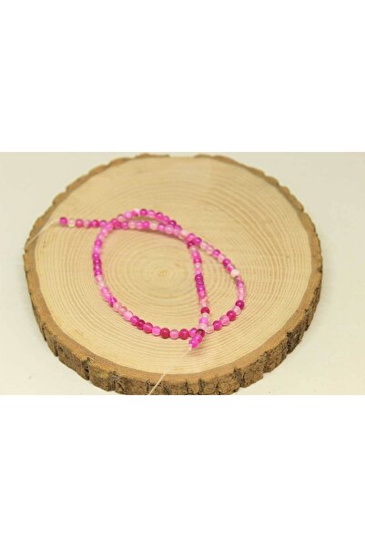 Yasamtohumu سوار نصف سلسلة 4 مم طول حجر العقيق - طول 18 سم (27865)