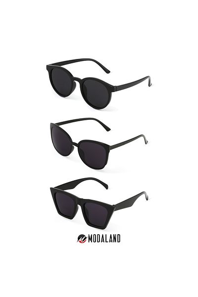 ModaLand Unisex Women's Sunglasses - 3-Piece Deal Set