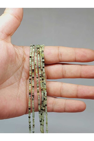 Yasamtohumu Brățară Prehnite de 2 mm - în formă de cub, jumătate de șuviță (l...