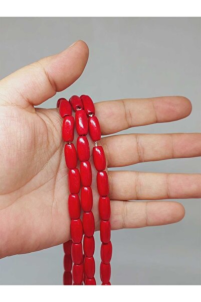 Yasamtohumu Brățară roșie 7*14mm tăiată cilindrică din lemn - lungime 18 cm (51428)