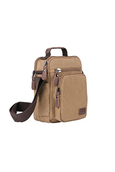 Bagacar 6250 Бежева канвасна сумка через плече