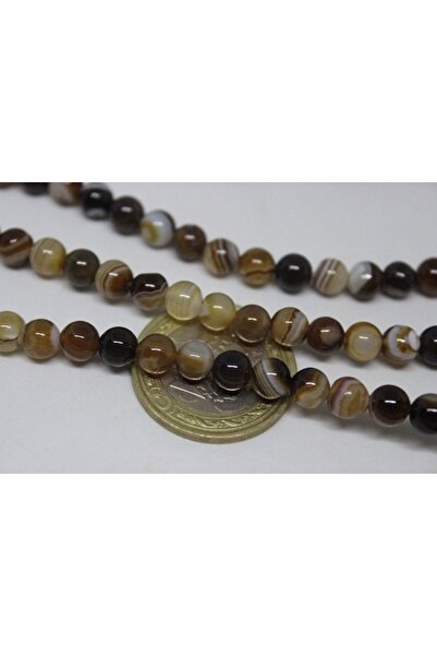 Yasamtohumu Bileklik Boy Akik Taşı Yarım Dizi 6mm (17306) (18CM UZUNLUĞUNDADIR)