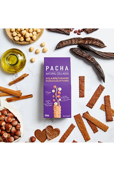 PACHA مقرمشات الكولاجين بالخروب والبندق