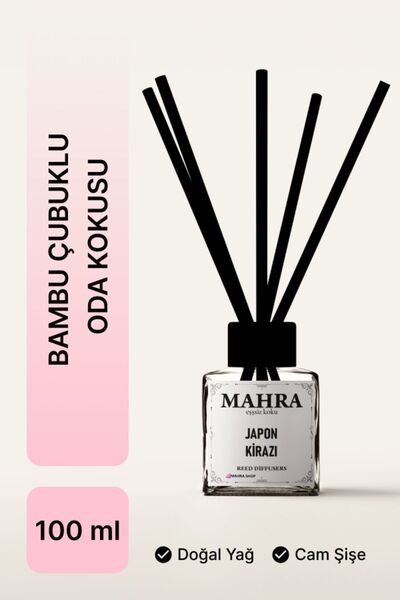 Japon Kirazı Bambu Çubuklu Oda Kokusu Esansiyel Uçucu Yağ Reed Diffuser 100ml