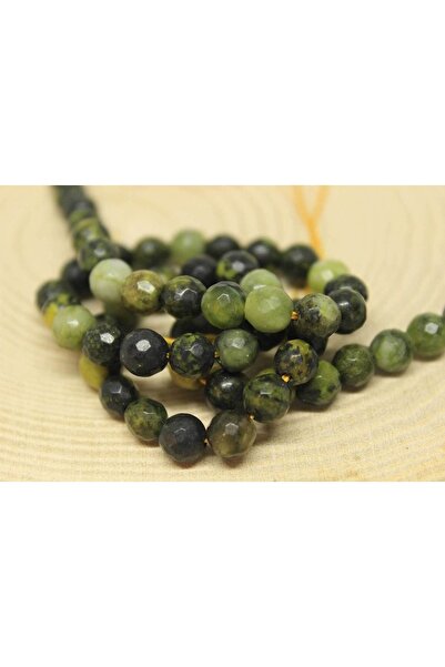 Yasamtohumu Bileklik Boy Peridot (ZEBERCET) Taşı Koyu Renk Faset Kesim Yarım Dizi 6mm (18CM UZUNLUĞUNDADIR)