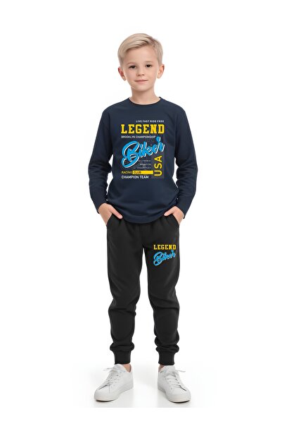 YA KO KİDS BOT-TOP BĂIAȚI DETALIU DE TALIE IMPRIMAT SET PIJAMA ELASTIC