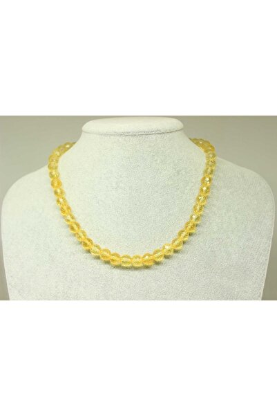 Yasamtohumu قلادة قطع على شكل حجر سيترين 8 ملم - مشبك