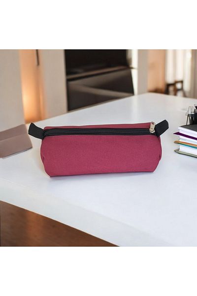 FİYPER Single Compartment Claret Red Cylinder Pencil Case