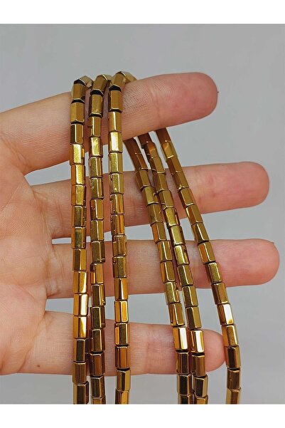 Yasamtohumu Дължина на гривна с камък хематит - половин низ 3,5*6 мм (18 см д...