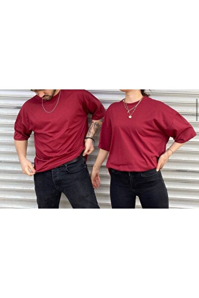 MEİLİFENG Dear Combination - Tricou roșu unisex cu gât crew, pachet de 2