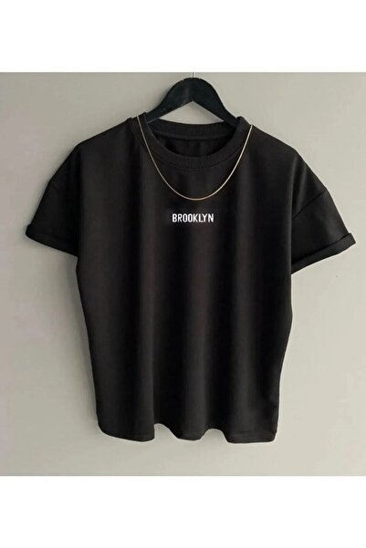 MEİLİFENG Unisex Oversize μπλουζάκι με στάμπα Brooklyn, κοντομάνικο με λαιμόκοψη