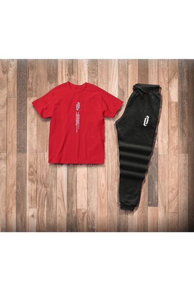 MEİLİFENG Set tricou și pantaloni de trening oversize roșii pentru bărbați - ...