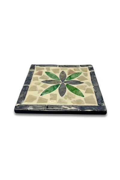 Coconut Products 6 Pieces of Mother-Of-Pearl Coated Patterned Coasters