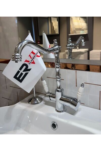 Ervu Yapı Krom Arıtmalı Rustik Mutfak Eviye Musluk (SICAK SOĞUK GİRİŞLİ, PİRİ...