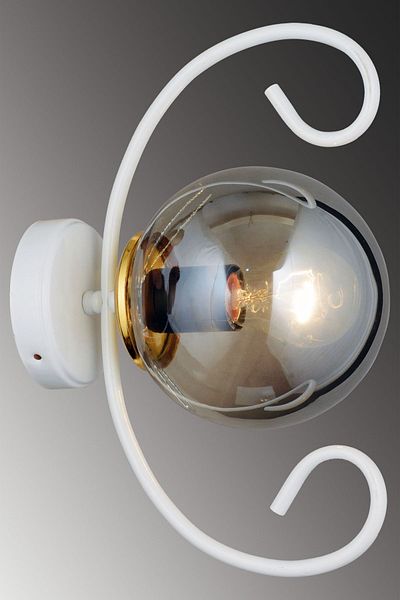 SONSUZ AYDINLATMA&AVİZE White Violet Smoked Glop Glass Modern Sconce