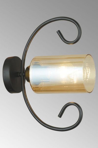 SONSUZ AYDINLATMA&AVİZE Modern Sconce with Black Violet Cylinder Glass