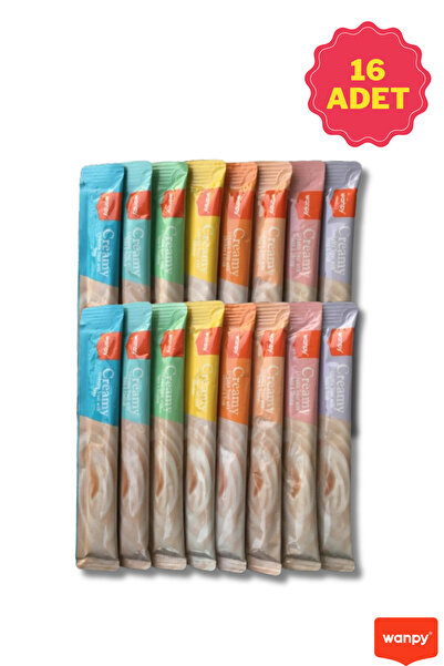 Wanpy Creamy Cat Treat Karışık Krema Sıvı Kedi Ödül Maması 14g x 16 Adet