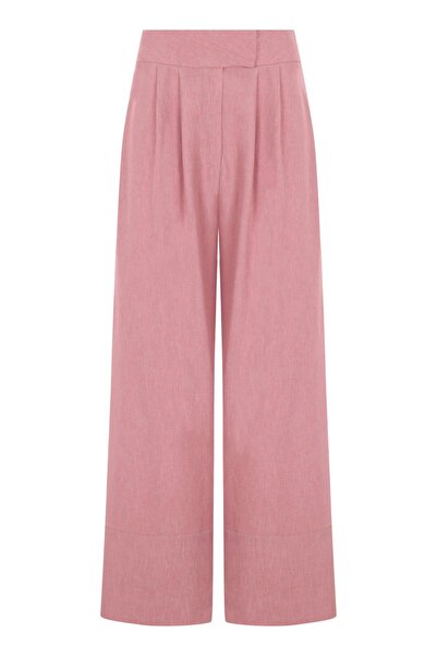 Whenever Company Gül Kurusu Önden Çift Pilili Paçada Bant Detaylı Palazzo Pan...