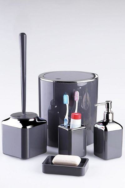 Digithome 5 Piece Square Bathroom Set Smoked – PBY-102 C320.049