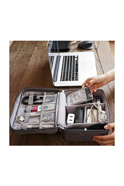 DEKOHOP Kablo Saklama Taşıma Kılıfı Seyahat Organizer Çanta