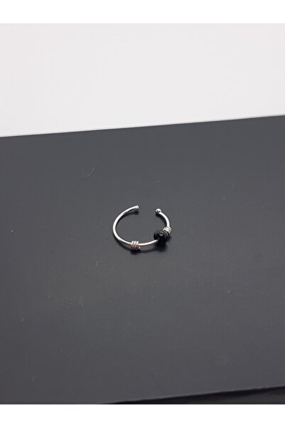 Set 925 Ayar Gümüş Deliksiz Sıkıştırmalı Siyah Toplu Halka Hızma ( Çap:9 mm)