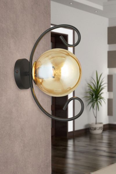 SONSUZ AYDINLATMA&AVİZE Black Violet Honey Glop Glass Modern Sconce