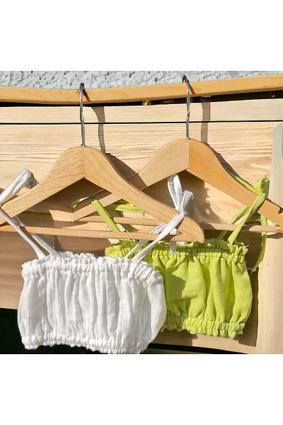BEBEĞİME ÇORAP Κοριτσίστικη Muslin Crop Μπλούζα - 2 Ελαστικά