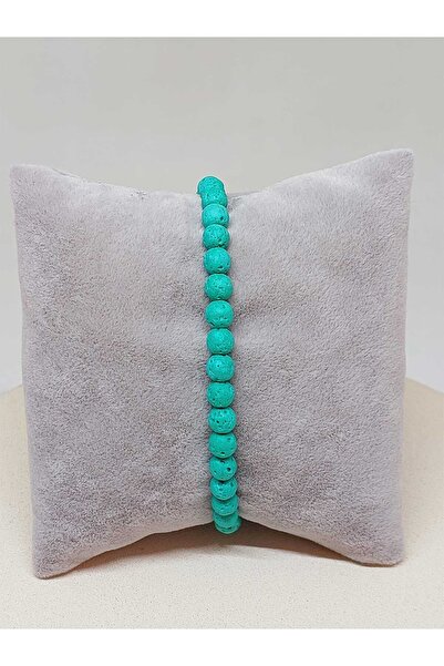 Yasamtohumu Браслет з лавового каменю кольору морської хвилі, 6 мм - 52394