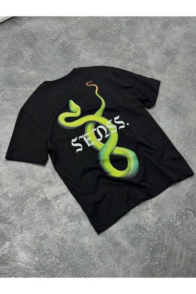 More Black SENSS. Print Detailed Oversize T-Shirt
