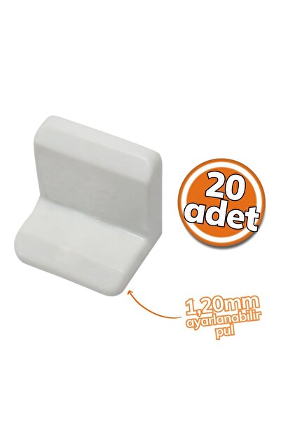 METALİ Metali Dolap Askı Elemanı L Beyaz 1.20 mm 20'li Set