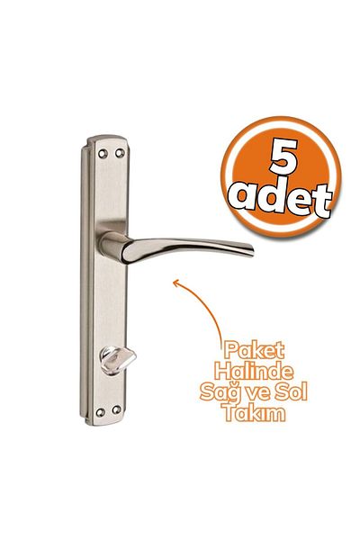 tiviti Bravo Wc Door Handle - Nickel Satin Mirrored Set of 5