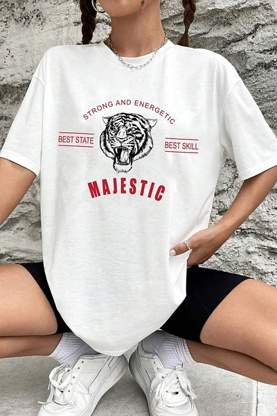 DAXİS Sportwear Company Tricou unisex cu imprimeu supradimensionat